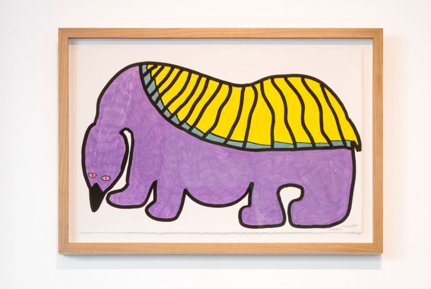 Saimaiyu Akesuk, Polarbird, 2023, 15×23 in coloured pencil and ink. photo by Robin Hill